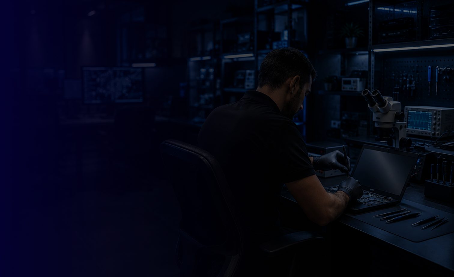 Técnico especializado em manutenção de equipamentos em laboratório